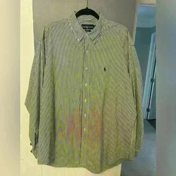 Polo Ralph Lauren Dress Shirt Blake Long Sleeve Striped Button Up Mens XL EUC - Picture 1 of 5